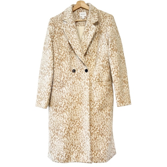 Nine West Side Vent Animal Print Coat in Ivory Tan Leopard - Picture 3 of 11